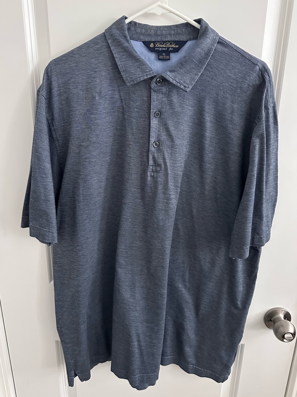Brooks Brothers Original Fit Polo Shirt – Men’s XL – Heather Gray Blue